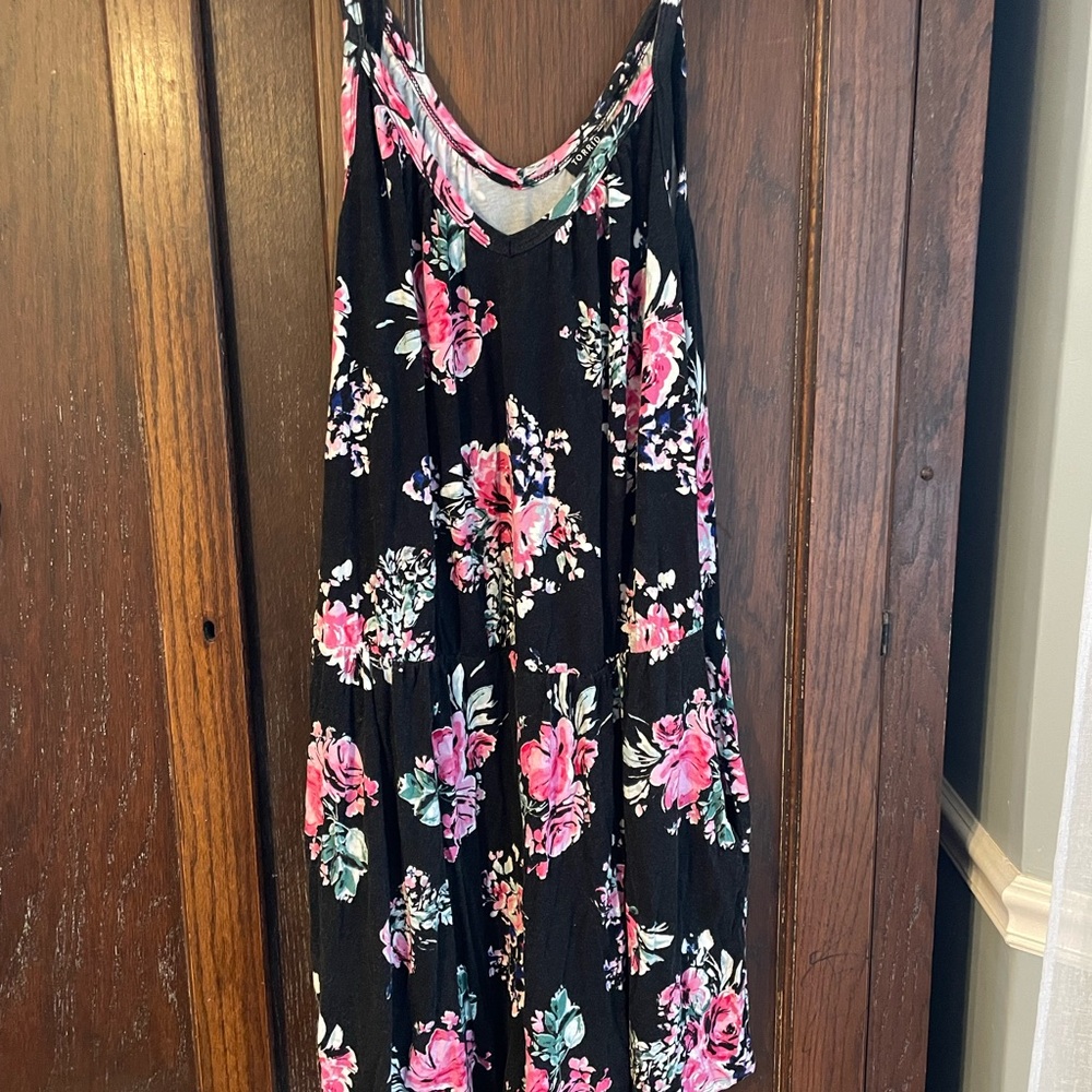 Torrid Black Floral Romper